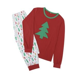 Christmas pajama set womens size medium, Christmas tree Pjs long Sl